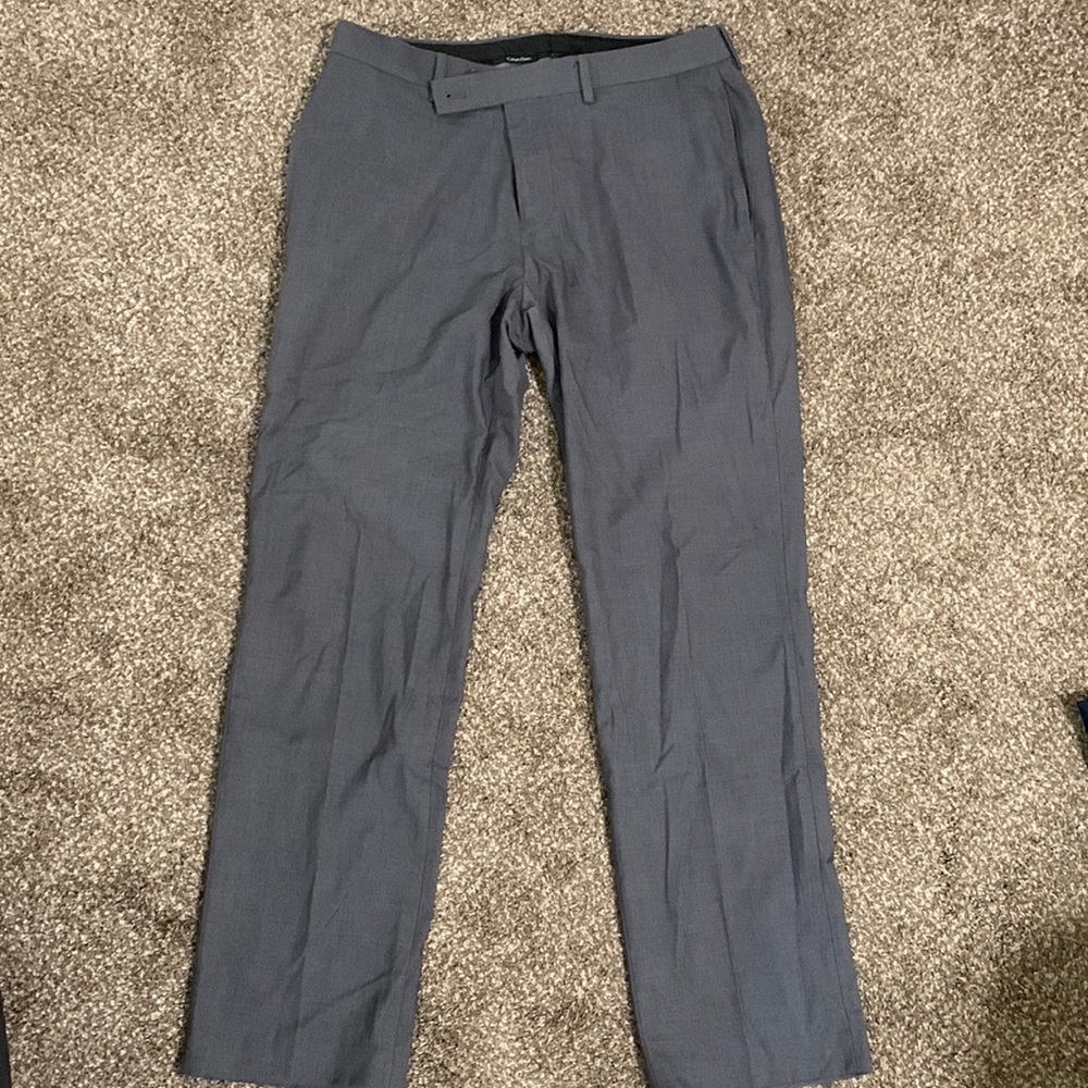 Mens Gray Calvin Klein Dress Slacks